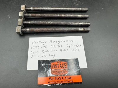 De colección Husqvarna 1975-76 CR360 caja de cilindros varillas y pernos 7" pulgadas de largo usado Foto 1 de 4
