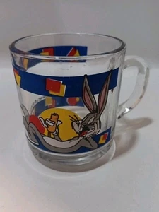 Bugs Bunny Vintage 1995 Small Glass Mug Warner Bros Classic Cartoon Character - Picture 1 of 8