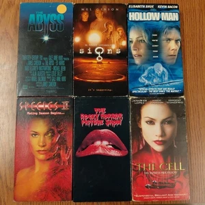 6 Sci-Fi Horror Creature Feature VHS Video Tape Lot The Cell, Species II, Signs+ - Picture 1 of 12