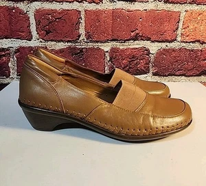Easy Spirit Brown Leather Slip On Comfort Loafers Size 6 1/2 M Bin C32 - Picture 1 of 11