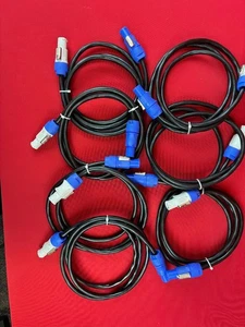 Menge 7 Neutrik Powercon grau auf blau 6 Fuß Verlängerungskabel AWG #14 - Bild 1 von 9