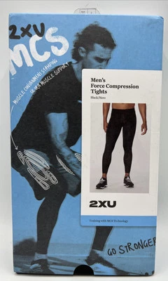 2XU Men’s Force Compression Tights Black/Nero Large MCS Technology - Image 1 of 3