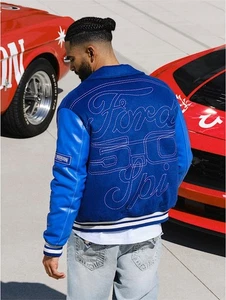 True Religion® x FORD™ PolyWool Embroidered Stitch Varsity Jacket | 3XL - Picture 1 of 9