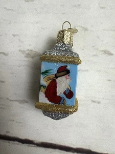 Adorno de arte interior de Navidad del Viejo Mundo con forma de linterna de Santa - Imagen 1 de 6