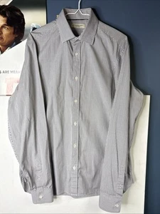 Men's Burberry London Brown Button Down Long Sleeve Collard Shirt Sz 16 1/2-42  - Picture 1 of 9