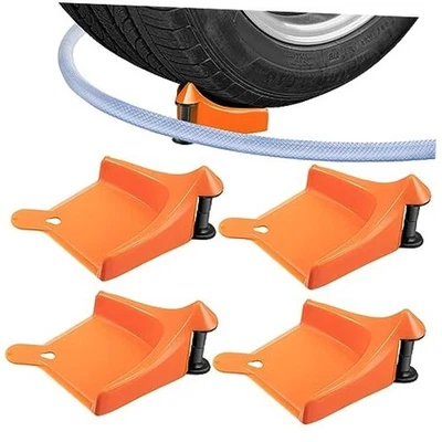 4 peças guia de mangueira de carro, rolo de mangueira de pneu para lavagem de carro, detalhando pneu laranja - Imagem 1 de 4