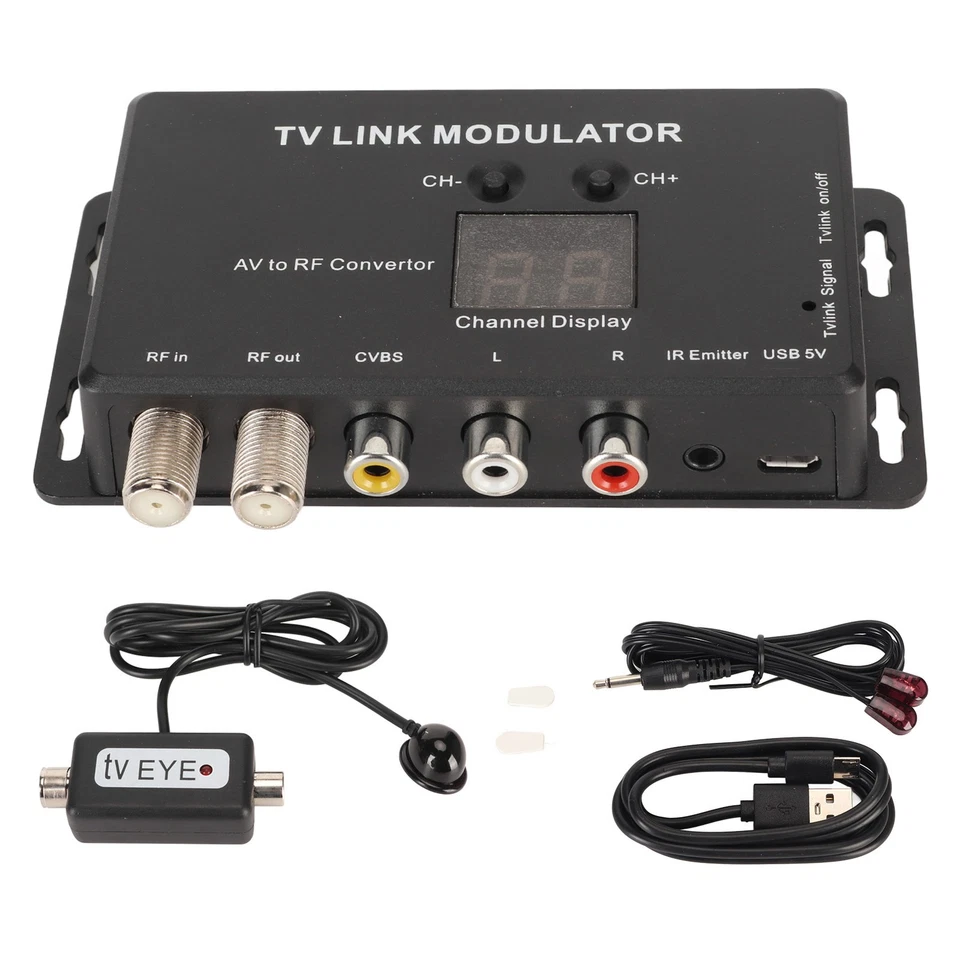 UHF Modulator TV Link Modulator 471.25‑885.25MHz Support PAL NTSC AV To RF C Hot - Bild 1 von 4