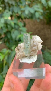 Terminated Daimond Cut Aquamarine with combine feldspar - Picture 1 of 9