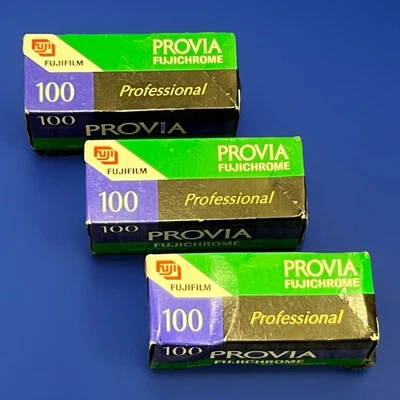 3 rollos FUJIFILM PROVIA 100 FUJICHROME COLOR REV RDP II 120 extensión película exp 1996 Foto 1 de 4