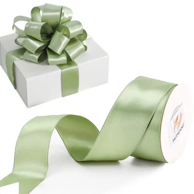 Sage Green Satin Wired Ribbon 1-1/2 inch Spring Moss Wire Edge Ribbon for Bow... - Image 1 of 4