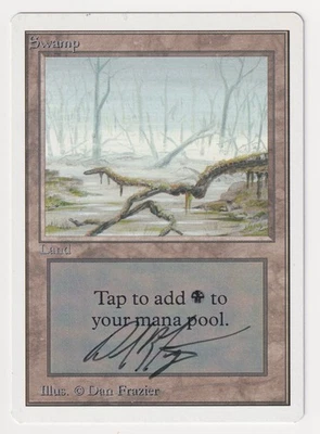 Signed Swamp (Low Branch) MP Unlimited Artist Dan Frazier 1993 MTG Magic Vintage - Image 1 of 2