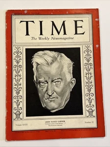 Time Magazine December 7, 1931 - John Nance Garner - Picture 1 of 3