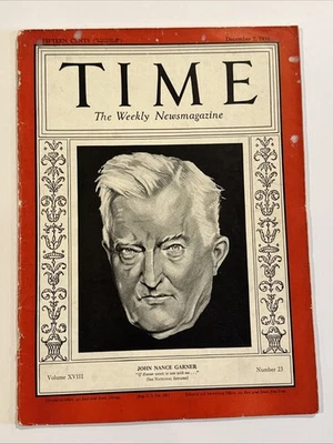 Time Magazine December 7, 1931 - John Nance Garner - Image 1 of 3