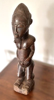 Art Tribal Africain Ancien Statue BAOULÉ Côte-d’Ivoire 1950/60 Old Baule Figure - Photo 1/4