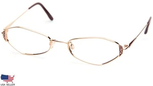 ESSENCE ES 208 GOLD / BURGUNDY MARBLE EYEGLASSES GLASSES 51-18-140(LENS MISSING) - Picture 1 of 10