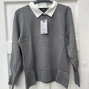 Ladies Mock Shirt Jumper - Picture 1 of 3