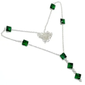 Chrome Diopside Gemstone Handmade 925 Sterling Silver Jewelry Necklace 18" - Picture 1 of 1