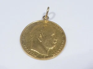 18K GOLD FAKSIMILE WILHELM DEUTSCHER KAISER KÖNIG V. PREUSSEN MÜNZE 2,5 DWT - Bild 1 von 4
