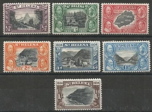 ST. HELENA 1934 KGV SG 114-120 Sc 101-107 Centenary short mint set to 1/- UMM/OG - Picture 1 of 2