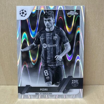2022-23 Topps Chrome Black & White Raywave Refractor Pedri  #136 FC Barcelona - Image 1 of 2
