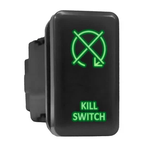 KILL SWITCH - Green Backlit Tall Push In Switch  1.54"x 0.83" (Fit: Toyota) - Picture 1 of 6