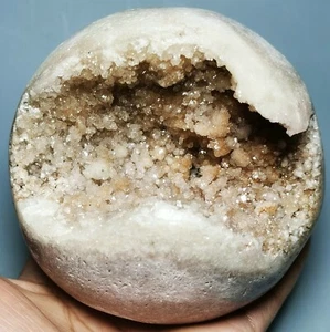  VERY RARE NATURAL PINK/AMETHYST GEODE & AGATE SPHERE BALL REIKI FROM BRAZIL - Picture 1 of 12