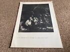 1944 REMBRANDT PLATE/PRINT 13X10 THE ADORATION OF THE SHEPHERS