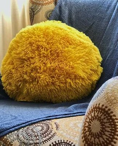 EliteHomeProducts Super Soft Faux Fur Throw Pillow, 12" Diameter Throw Pillow - Picture 1 of 12