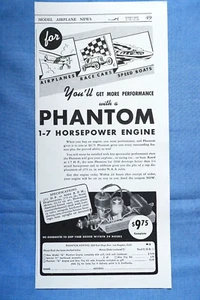 Phantom 1-7 Horsepower Engine - Advertisement - Model Airplane News - Feb. 1940 - Picture 1 of 1
