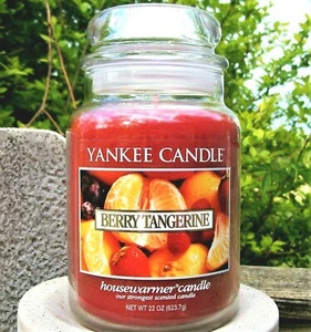 Yankee Candle Retired "BERRY TANGERINE" ~ Large 22 oz ~ WHITE LABEL ~ RARE ~ NEU - Bild 1 von 2