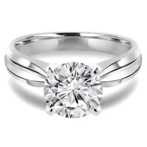 0.31 CT Round SI1 F Diamond Solitaire Engagement Ring 14K White Gold - Picture 1 of 3