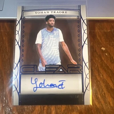 Yohan Traore 2022-23 Leaf Trinity Clear Blue Auto #CA-YT1 /30 UCSB NM-MT - Image 1 of 2