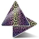 2 x Triangle Stickers 10 cm - Purple Leopard Skin Animal  #12591