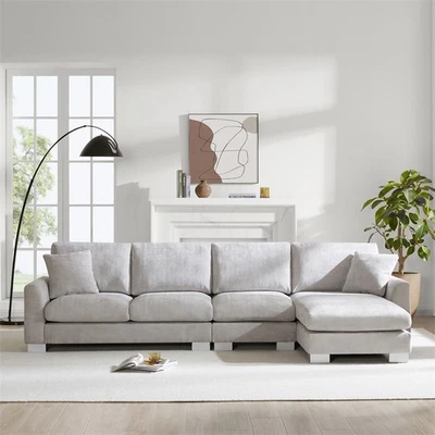 Modern Oversized Sectional Sofa 5-seat L-shaped Luxury Couch Set w/Free Pillows - Image 1 of 4