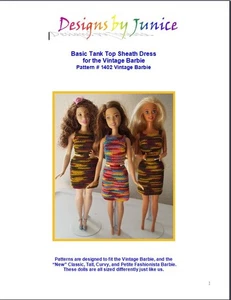PATTERN -  Tank Top Sheath Dress - Vintage &  Fashionasta Barbie Do - Picture 1 of 9