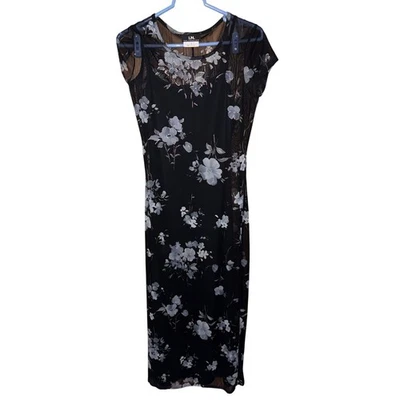 Y2K I.N. San Francisco women’s long sheer floral dress & long slip dress medium - Image 1 of 4
