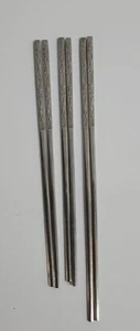 3 Paar 8 & 7 Zoll Edelstahl Wiederverwendbare Dünne Flache Essstäbchen Vintage - Bild 1 von 3