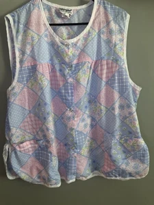 Anthony Richards Vintage Grandma Snap Front Smock Apron W Pockets Size 2X - Picture 1 of 8