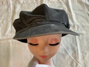 Vintage BURBERRY Hat Velvet Grey Size L Women’s - Picture 1 of 20