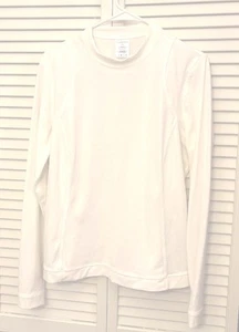 Lands End Women LARGE 14-16 Regular WHITE Rash Guard Swim Pool Beach TOP SPF50 - Picture 1 of 3