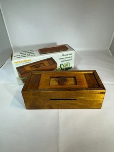 NIB Bits & Pieces Stash Your Cash Box Secret Wood Puzzle Game Brain Teaser - Picture 1 of 5