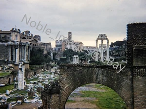 1950 Roman Forum Historical Rome Italy Red Kodachrome 35mm Slide - Picture 1 of 4