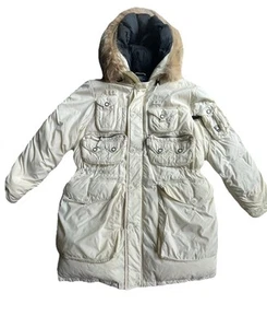✅ VINTAGE POLO RALPH LAUREN DOWN HOODED COYOTE FUR WHITE MEN'S PARKA/COAT XL - Picture 1 of 21