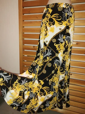 Long Flare Yellow Golden Art Beauty SKIRT Cato Est 1946 Small Stretch - Image 1 of 4