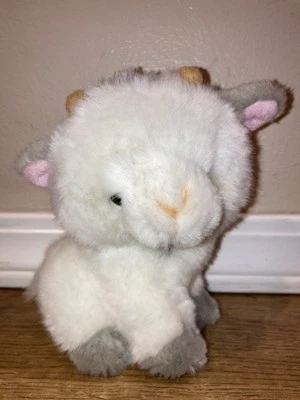Vintage Applause Russ Goat White/Gray Plush/Stuffed Animal 6" Mini Toy 49591 - Image 1 of 4