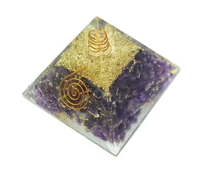 Amatista Orgón Cristal Sanación Meditación Divina EMF Protección Chakra Pirámide - Imagen 1 de 4