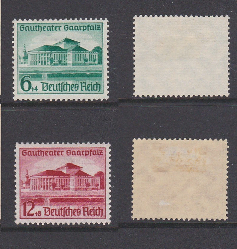 GERMAN REICH 1938 Saarplatz teather Mint * B121-B122 (Mi.673-674) - Image 1 of 1