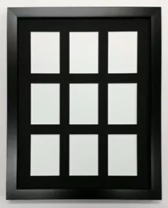 ACEO Picture Frame - fits nine ATC prints - thin black wood with black matting - Picture 1 of 1