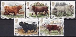 Gran Bretaña 1984 Yvert 1117/21 fauna toros vacas MNH VF - Imagen 1 de 1