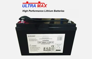 Leisure Marine Battery ULTRAMAX LI100-12, 12V 100AH LITHIUM LiFePO4 Heavy Duty - Foto 1 di 7